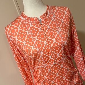 Reel Legends Orange Geometric Long Sleeve Top